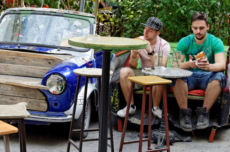 Interior of Szimpla Kert ruin bar, Budapest