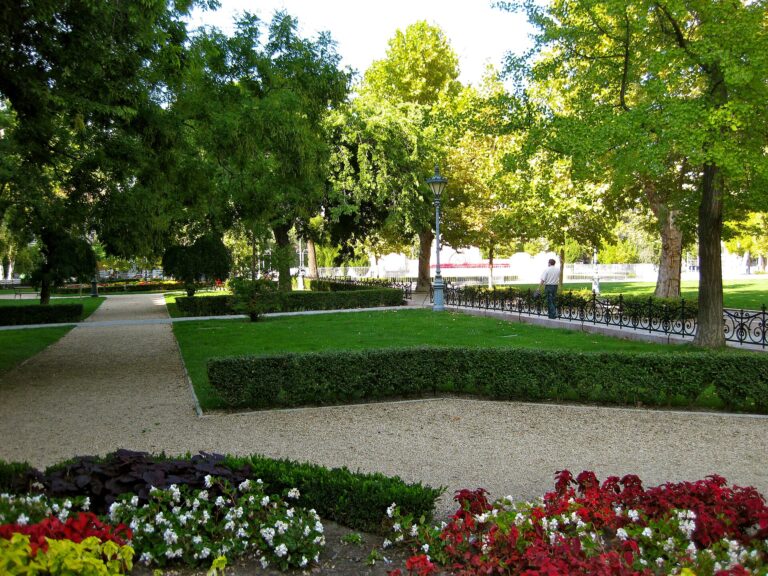 Liberty Square in Budapest with lawns and grand buildings