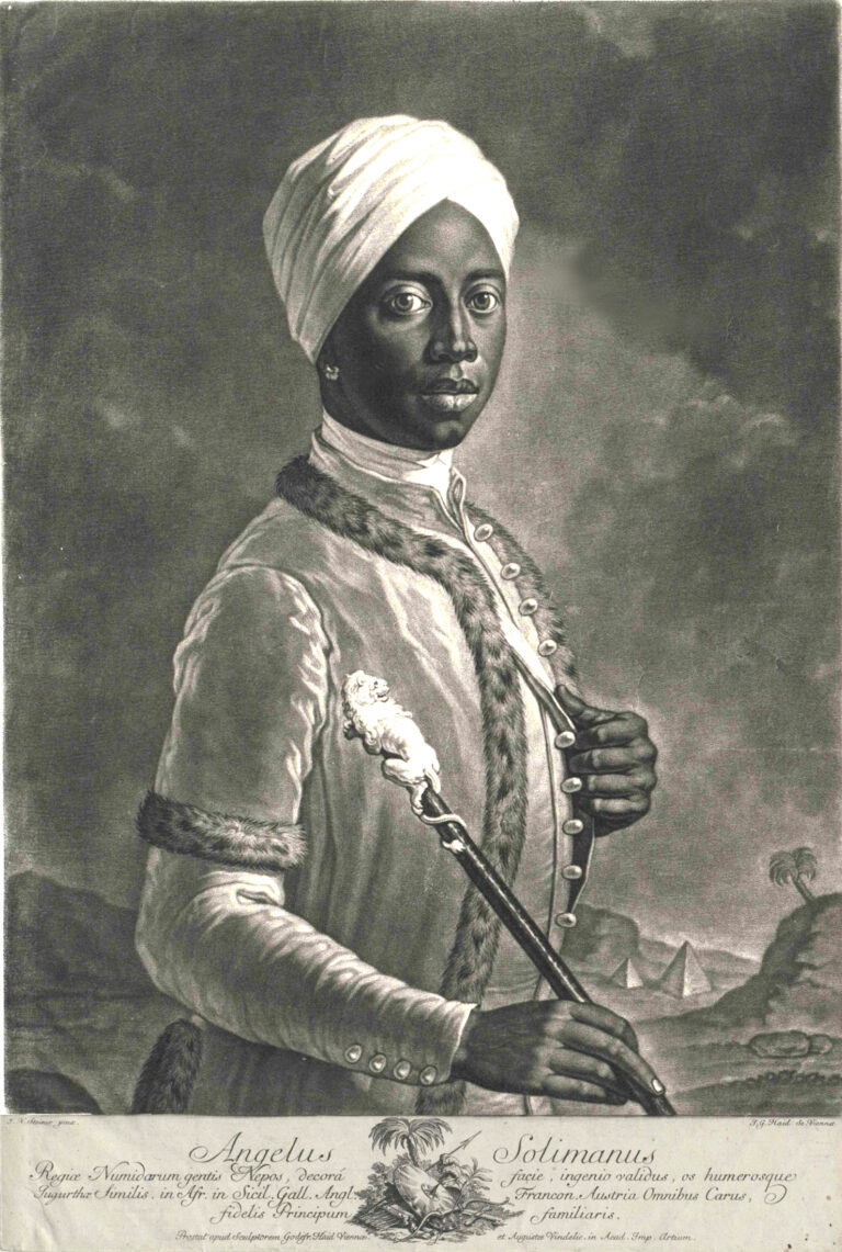 Engraved portrait of Angelo Soliman, African-born Habsburg court figure