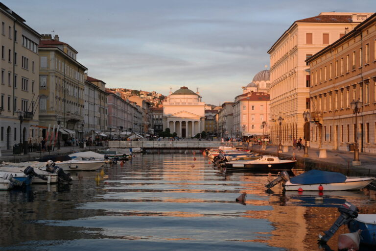 The Grand Canal of Trieste at sunset